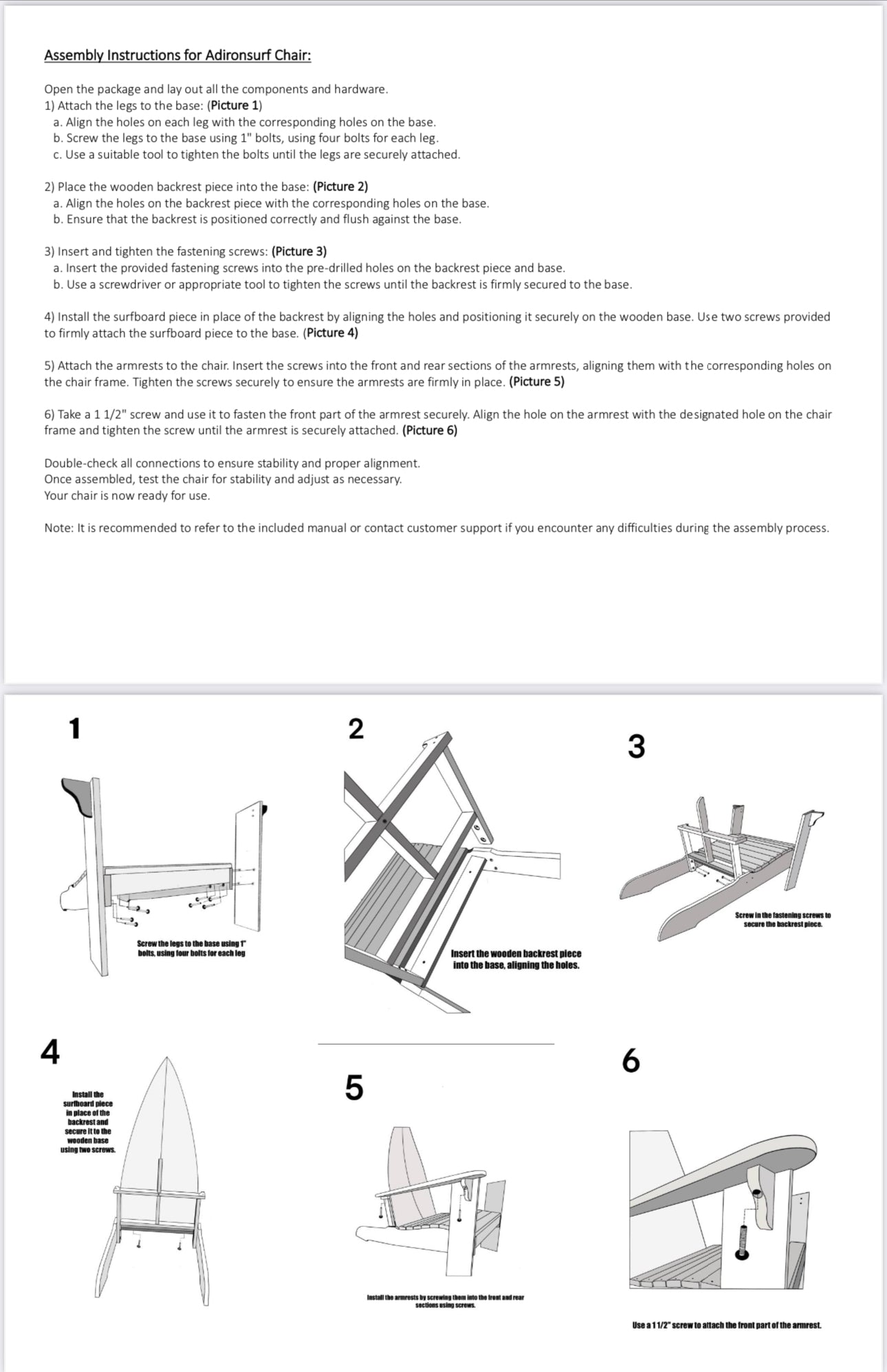 Single Surfboard-Backed Chair. WHITE FIN
