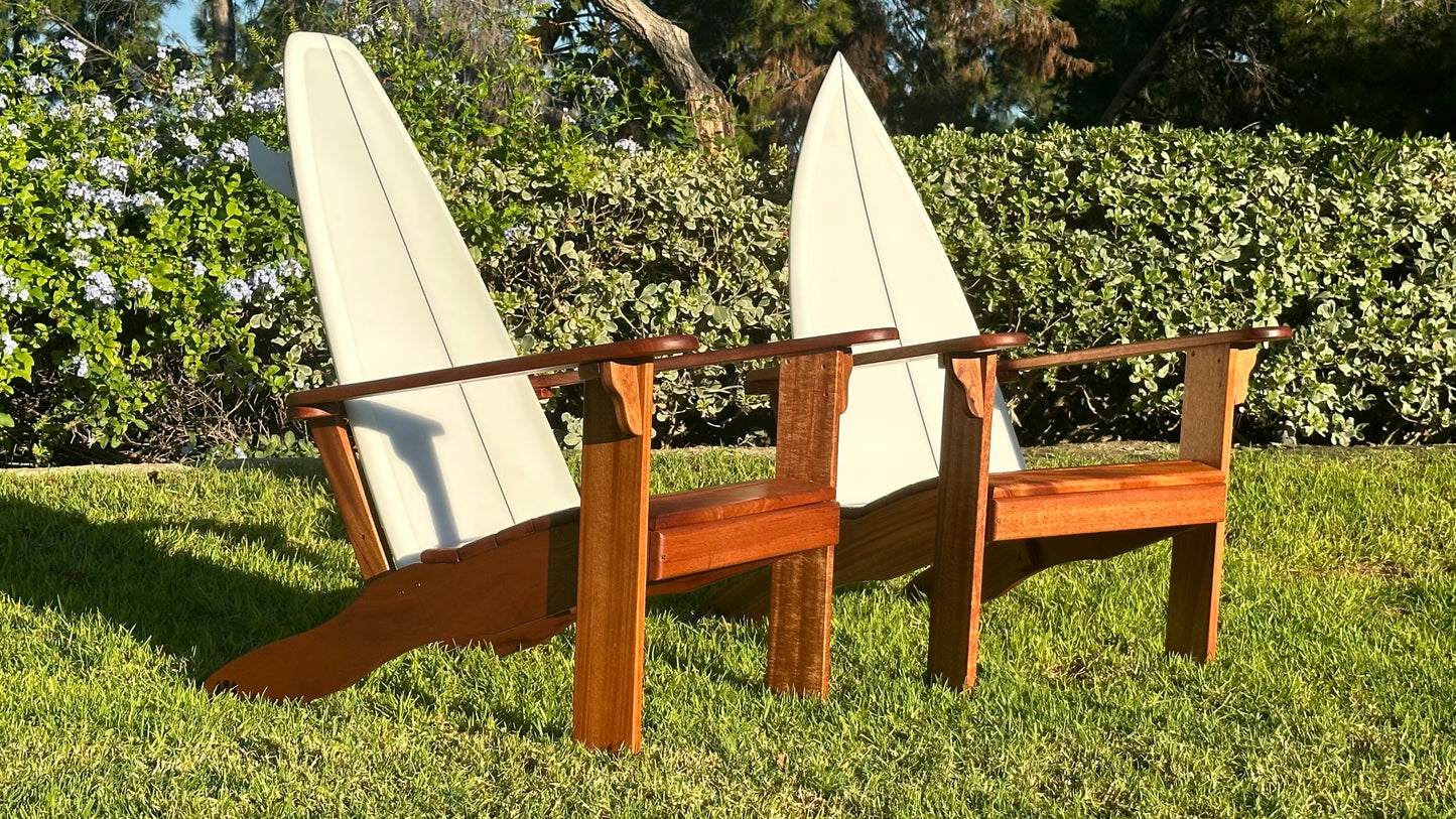 White fin. MEDIUM. Mahogany set of 2