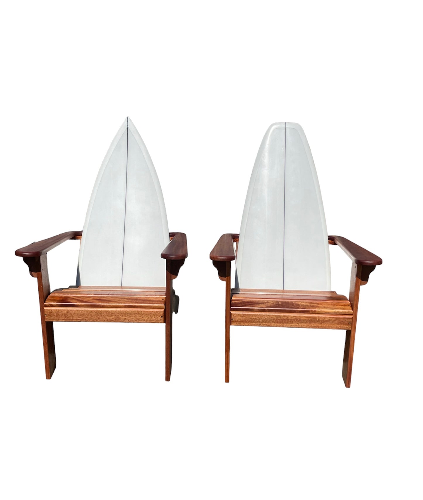 White fin. MEDIUM. WALNUT set of 2