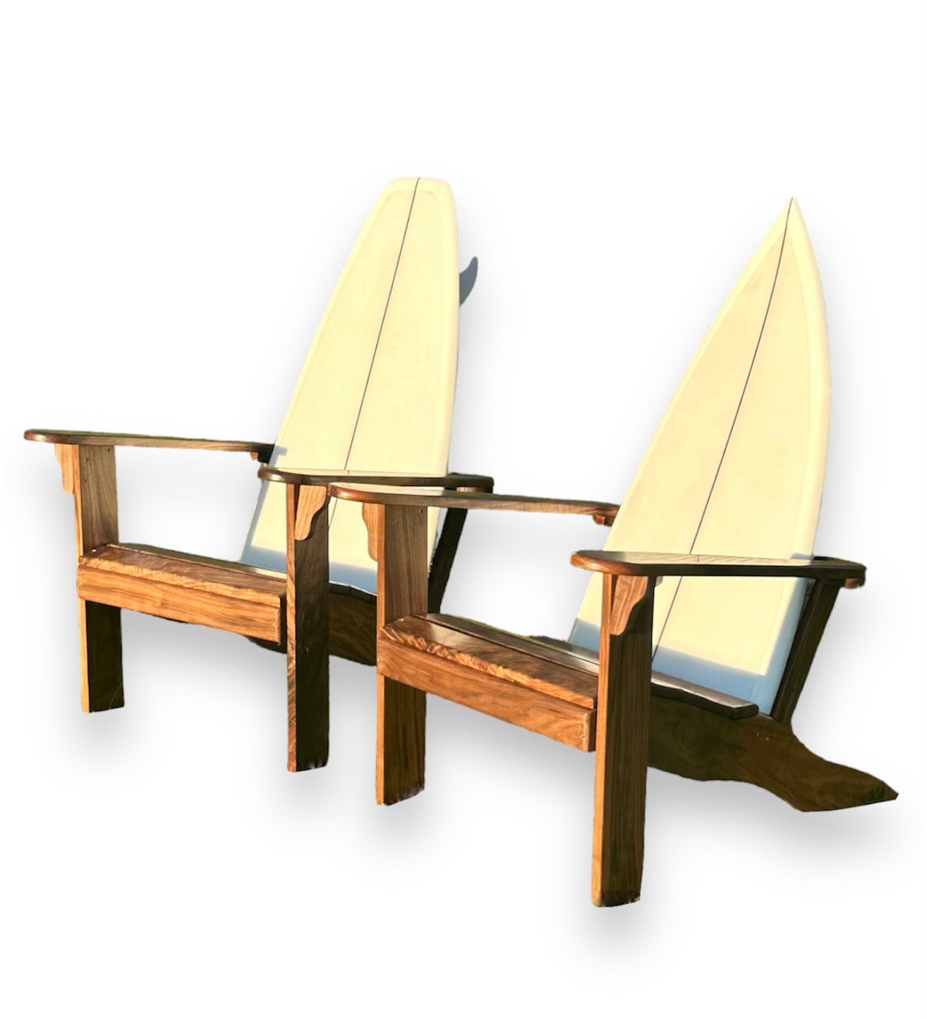 White fin. MEDIUM. WALNUT set of 2