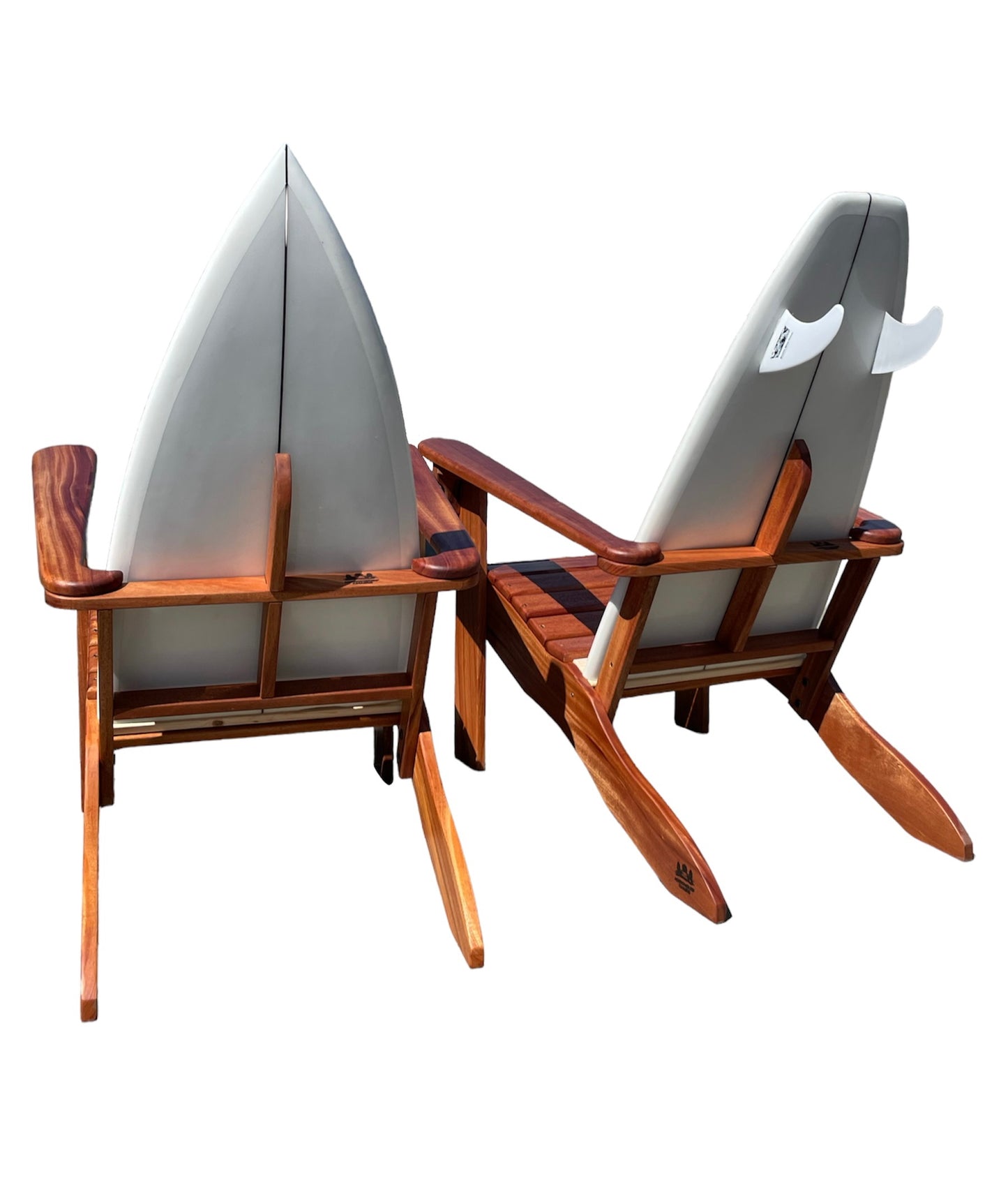 White fin. MEDIUM. Mahogany set of 2