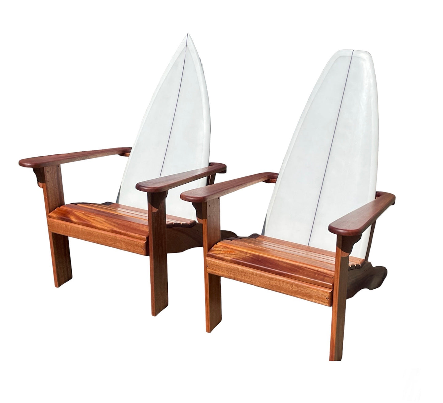 White fin. MEDIUM. Mahogany set of 2