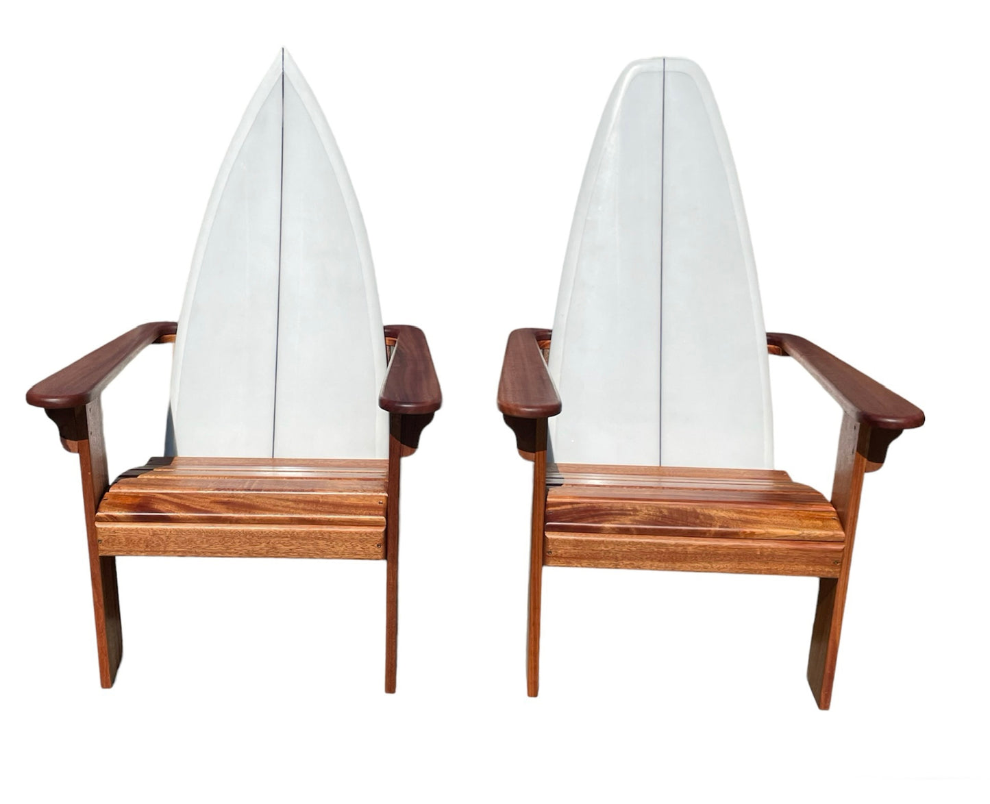 White fin. MEDIUM. Mahogany set of 2